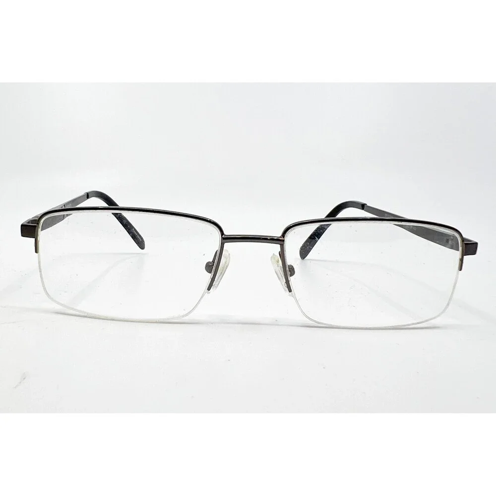 Adolfo Eyeglass Frames Mens Gunmetal Semi Rimless Officer 55-18-140 55mm